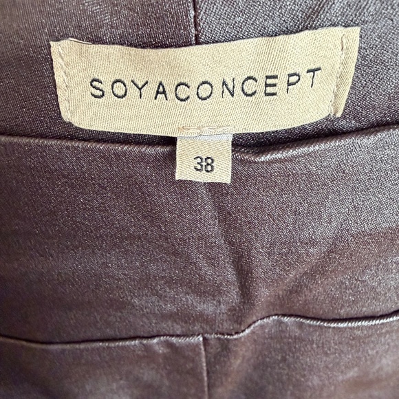 Soya Concept Chocolate Brown Coated Leggings (size 38) - Picture 2 of 3